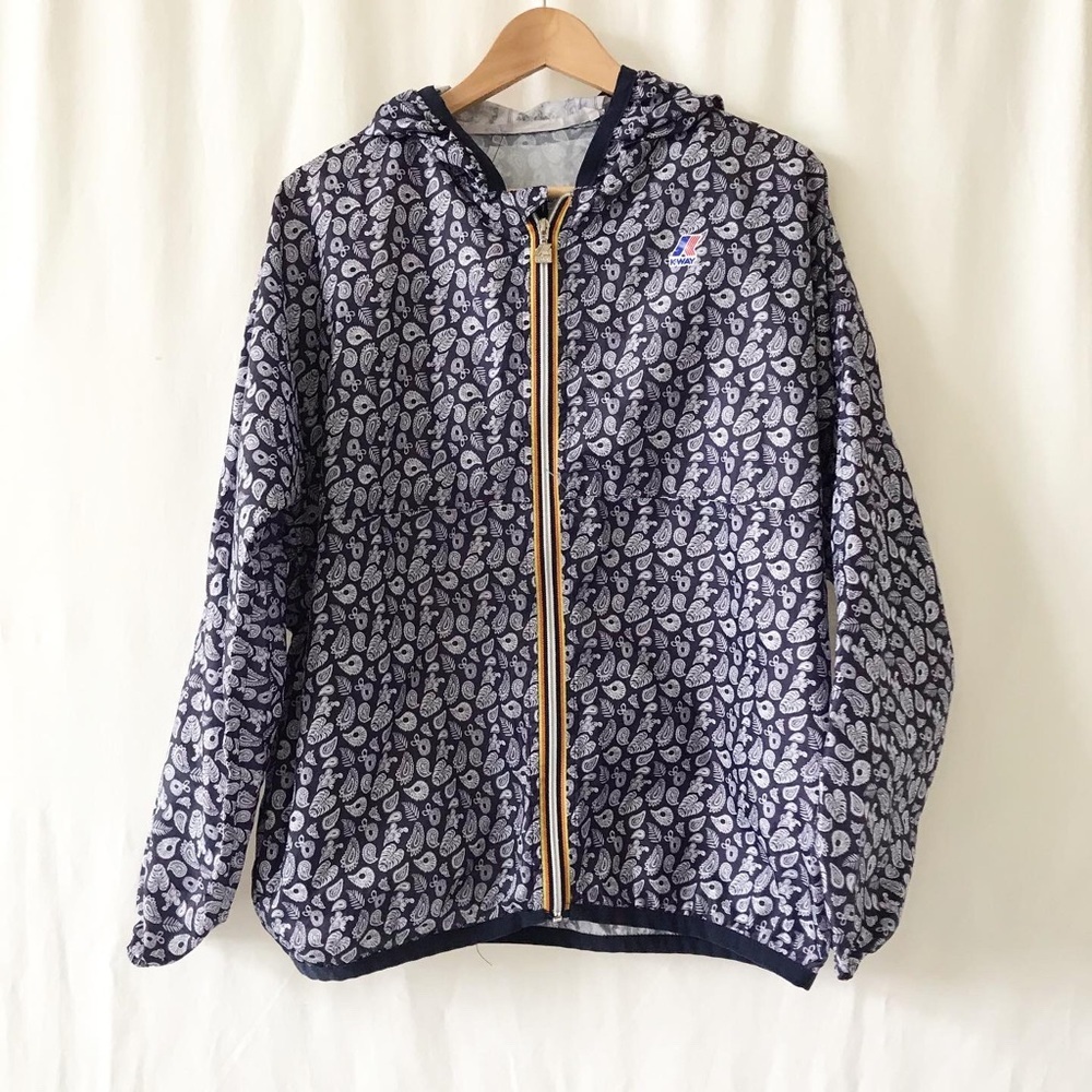 K-way paisley print klassic hooded jacket GUC  14Y